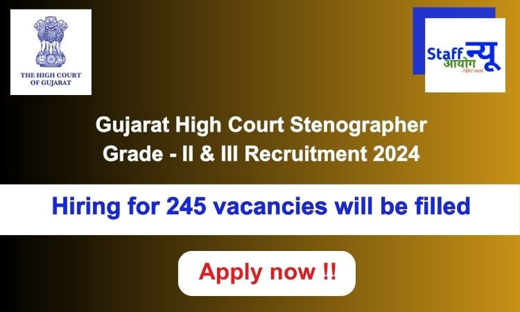 
                                                        Gujarat High Court Recruitment 2024: 245 vacancies will be filled. Apply now !!