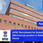UPSC Recruitment for Scientific Officer (Mechanical) position. Apply now !!