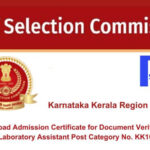 Download Admission Certificate for Document Verification of the Laboratory Assistant Post Category No. KK10723