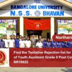 Find the Tentative Rejection list for the post of Youth Assistant Grade II Post Category No. NR10622