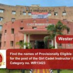 Find the names of Provisionally Eligible candidates for the post of the Girl Cadet Instructor (GCIS) Post Category no. WR13423