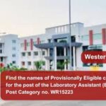 Find the names of Provisionally Eligible candidates for the post of the Laboratory Assistant (Electrical) Post Category no. WR15223