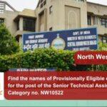 Find the names of Provisionally Eligible candidates for the post of the Senior Technical Assistant Post Category no. NW10522
