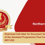 Download Call letter for Document Verification of the Assistant Programmer Post Category No. NR11222