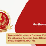 Download Call letter for Document Verification of the Laboratory Assistant Grade I (Geophysics) Post Category No. NR21723