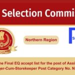 Find the Final EQ accept list for the post of Assistant Manager-Cum-Storekeeper Post Category No. NR20723