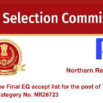 Find the Final EQ accept list for the post of Topass Post Category No. NR26723