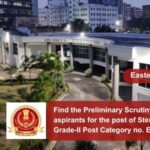 Find the Preliminary Scrutiny status of aspirants for the post of Stenographer Grade-II Post Category no. ER16022