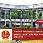 Find the Tentative EQ accept list for the post of Hindi Typist Post Category No. ER15722