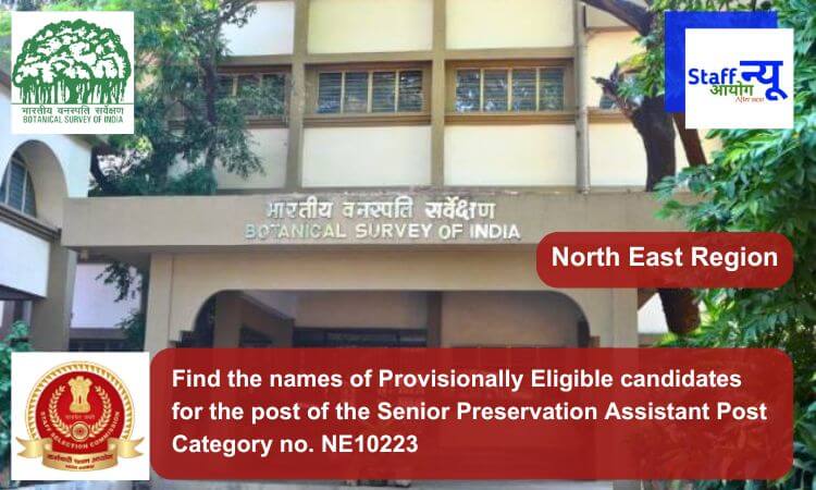 
                                                        Find the names of Provisionally Eligible candidates for the post of the Senior Preservation Assistant Post Category no. NE10223