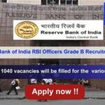 Reserve Bank of India RBI Officers Grade B Recruitment 2024, Apply Online for 94 Posts
