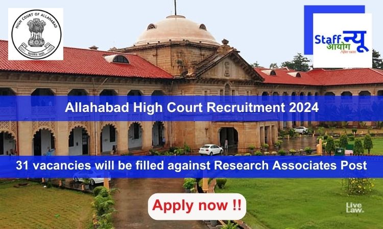 
                                                        Allahabad High Court Research Associates Recruitment 2024: Apply Online for 31 vacancies will be filled