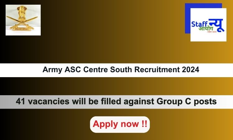 
                                                        Army ASC Centre South Recruitment 2024, Apply Online for 41 vacancies