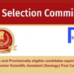 Find the names of Ineligible and Provisionally eligible candidates aspiring for the post of Senior Scientific Assistant (Geology) Post Category No. CR14023