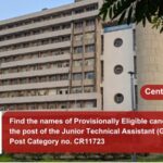 Find the names of Provisionally Eligible candidates for the post of the Junior Technical Assistant (Geology) Post Category no. CR11723