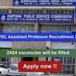 HPSC Assistant Professor Recruitment 2024, Apply Online for 2424 vacancies