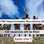 ITBP Head Constable Recruitment 2024: Apply Online for 128 vacancies will be filled