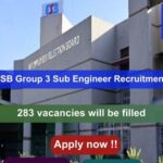 MPESB Group 3 Sub Engineer Recruitment 2024, Apply Online for 283 vacancies