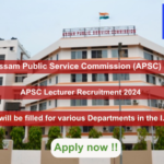 The Assam Public Service Commission (APSC), Guwahati, has released the notification about the JCI Recruitment 2024. They encourage