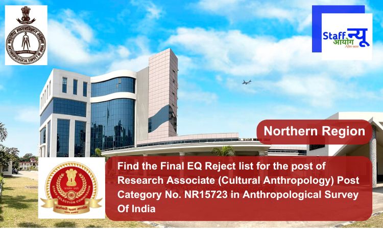 
                                                        Find the Final EQ Reject list for the post of Research Associate (Cultural Anthropology) Post Category No. NR15723