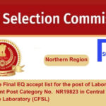 Find the Final EQ accept list for the post of Laboratory Assistant Post Category No. NR19823