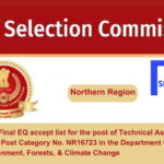 Find the Final EQ accept list for the post of Technical Assistant (Wildlife) Post Category No. NR16723