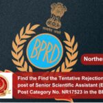 Find the Find the Tentative Rejection list for the post of Senior Scientific Assistant (Electronics) Post Category No. NR17523