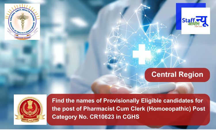 
                                                        Find the names of Provisionally Eligible candidates for the post of Pharmacist Cum Clerk (Homoeopathic) Post Category No. CR10623