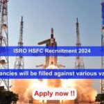 ISRO HSFC Recruitment 2024, Apply Online for 103 vacancies