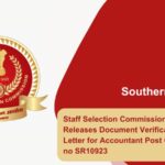 Staff Selection Commission (SSC) Releases Document Verification E-Call Letter for Accountant Post Category no SR10923