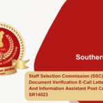 Staff Selection Commission (SSC) Releases Document Verification E-Call Letter for Library And Information Assistant Post Category no SR14023