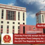 Find the Final EQ accept list for the post of Geographer Post Category No. NR23223